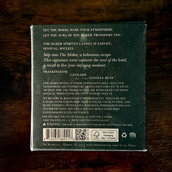 The Maker Spiritus Candle, NEW in box - Picture 4 of 7